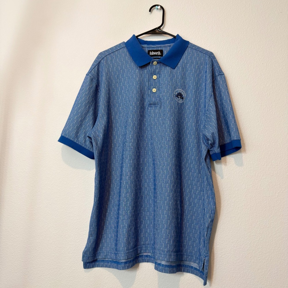 Ashworth Polo Shirt Mens XL Blue Good Micro Pima El Dorado‎ Hills AM2717